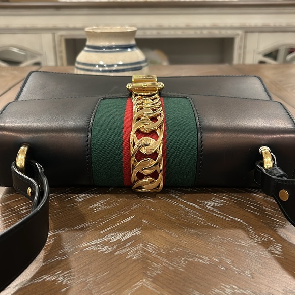 SOLD GUCCI Sylvie 2 WAY Bag Leather Shoulder Bag - Picture 11 of 13